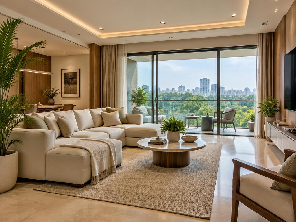 Bright Bengaluru apartment living room